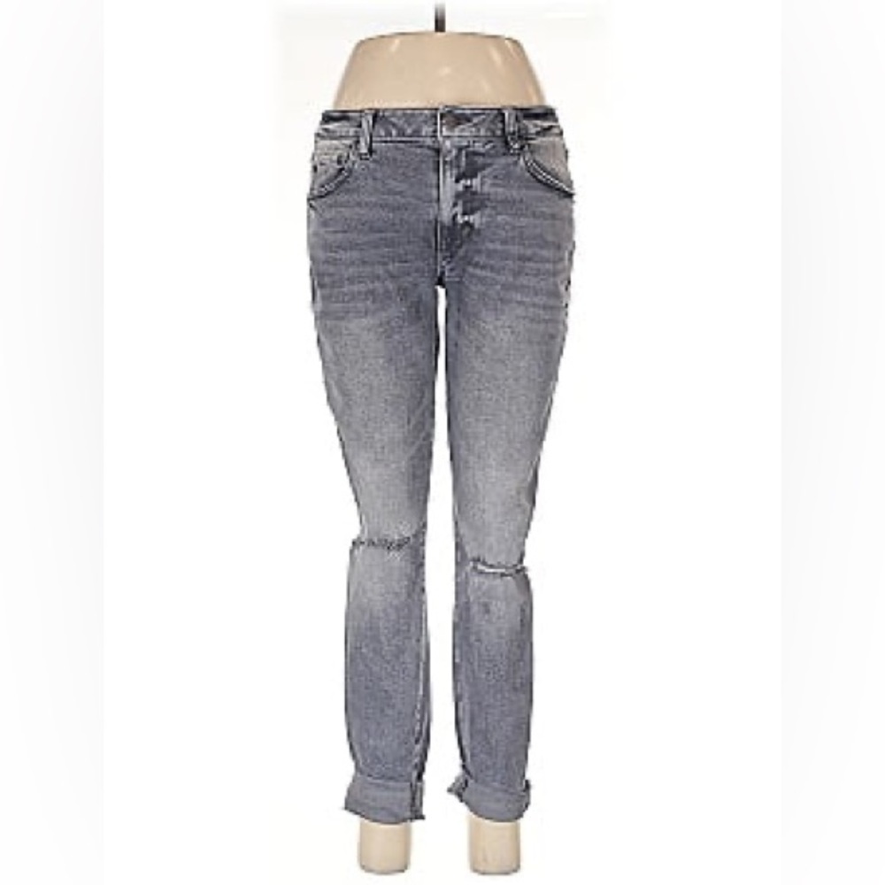 🔥CABI Women’s High Skinny Distressed Grey Jeans Grudge Cotton Blend Size 12 - Picture 2 of 8